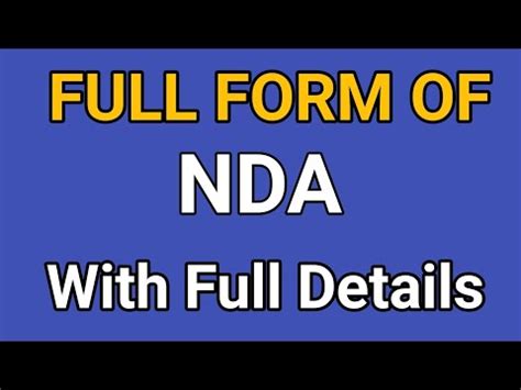 Full Form Of NDA NDA Full Form NDA Ka Full Form Kya Hota Hai L NDA