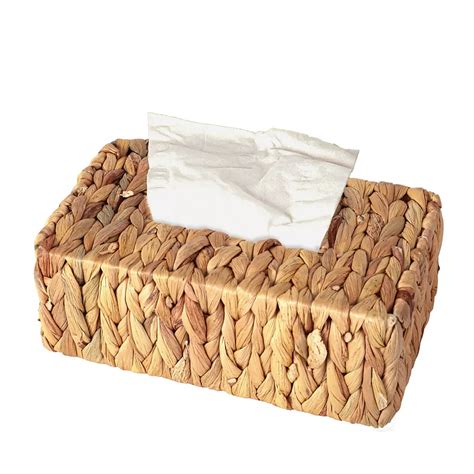 Vintiquewise Water Hyacinth Wicker Rectangular Tissue Box Cover The Home Depot Canada