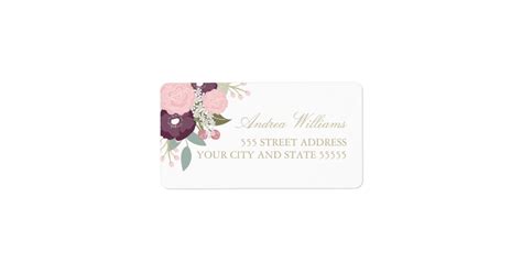 Large Floral Custom Return Address Labels | Zazzle