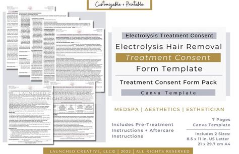 Electrolysis Hair Removal Consent Form Electrolysis Consent Aftercare