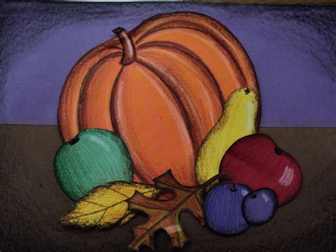 Fall Harvest Still Life Painting For 5th Grade Art Project