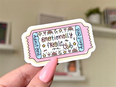 Emotionally Fragile Club Ticket Waterproof Sticker Mental Health