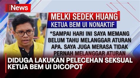 Diduga Lakukan Pelecehan Seksual Melki Sedek Huang Dicopot Sementara