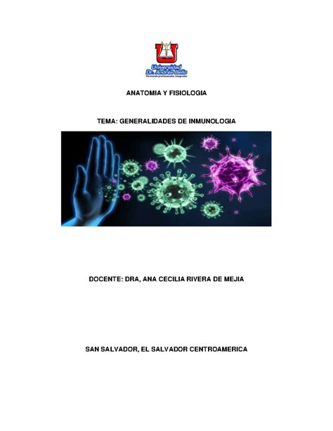 Generalidades De Inmunologia Anatomia Y Fisiologia Tema