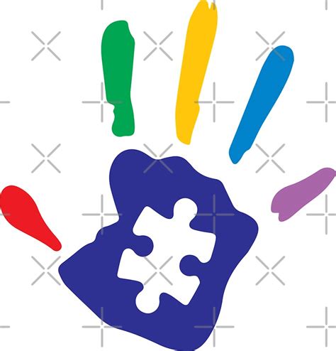 "Colorful Autism Hand" Stickers by lolotees | Redbubble