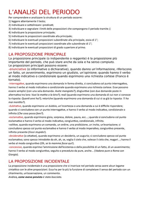 Proposizioni LA PROPOSIZIONE PRINCIPALE La Proposizione Principale O