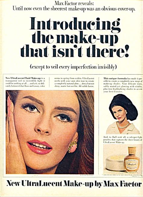 1965 Max Factor Ultra Lucent Make Up Ad Model Max Factor Cosmetics