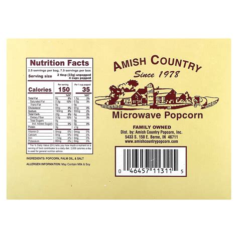 Amish Country Popcorn Microwave Popcorn Lite Natural Bags Oz