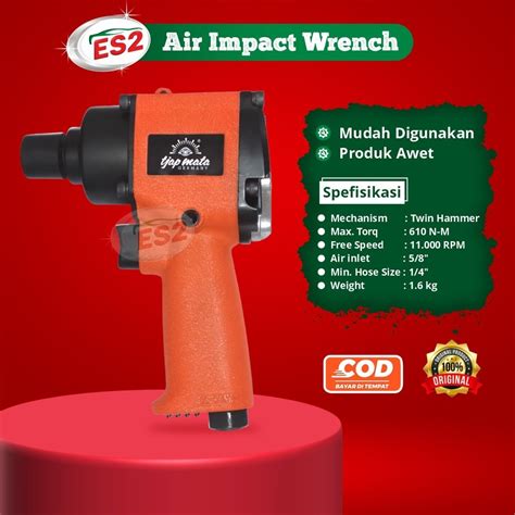 Jual Kunci Alat Mesin Buka Pasang Baut Angin Asli Pneumatic Air Impact