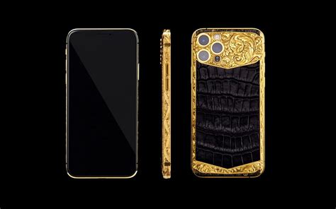 24k Gold Iphone 14 Pro Max Crocodile New Engraving1 24k Gold Iphone