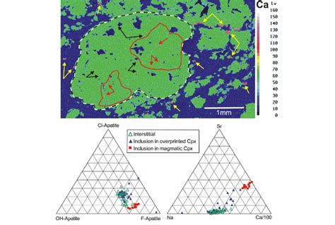 Spatial Distribution And Chemical Composition Of Apatite Inclusions In