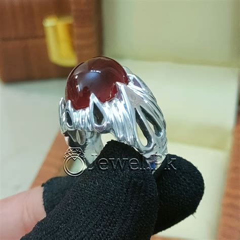 Yemen Aqeeq Natural Agate Stone Ring 925 Silver Handmade Chaandi Ring