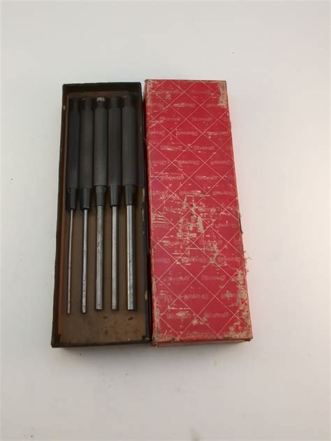 Starrett No S Piece In Long Drive Pin Punch Set Good Cond In