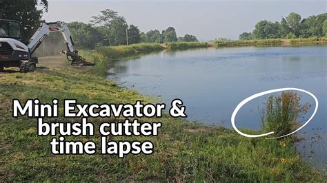 TIME LAPSE Clearing Pond Dam In A Minute Bobcat E42 Mini Excavator