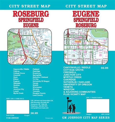 Eugene Springfield Roseburg Oregon Street Map Gm Johnson Maps