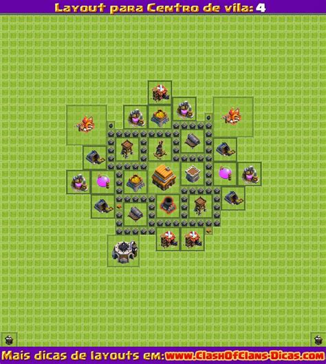 Melhores Layouts Para Clash Of Clans Centro De Vila Nível 4 Clash Of