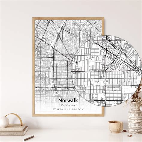 Map of Norwalk Digital File, Modern City Map, Norwalk Printable Map ...