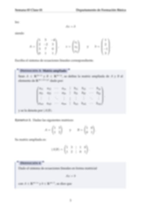 Solution Sistemas De Ecuaciones Semana Clase Algebra Lineal Epn