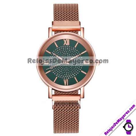 Reloj De Mesh Iman Con Caratula En Diseño con Numero Romanos y