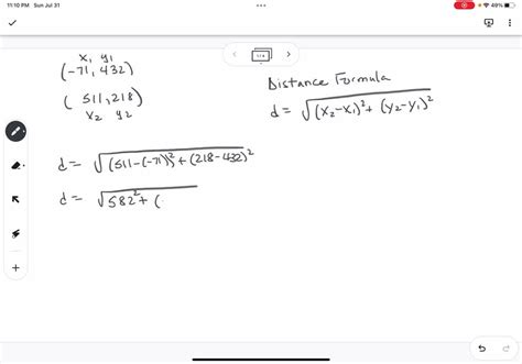 SOLVED Ind The Distance Between The Two Points 71 432 And 511 218