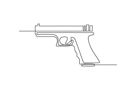 continuous line art drawing of a police gun 26485417 Vector Art at Vecteezy