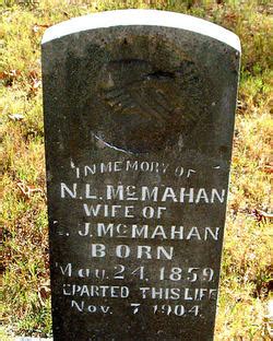 Nancy Louise Gooch McMahan 1859 1904 Find A Grave Memorial