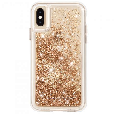 Iphone Xs X Gold Waterfall Back Gold Iphone Liquid Case Glitter Iphone 6s Cases Iphone