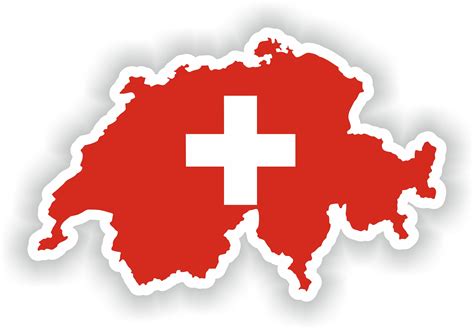 Schweiz Schweizer Karte Aufkleber Flagge F R Laptop Buch K Hlschrank