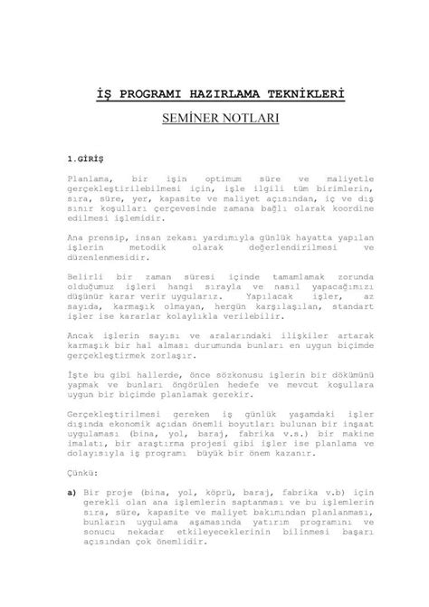 PDF İŞ PROGRAMI HAZIRLAMA TEKNİKLERİmurat kuruoglu tr MURKUR