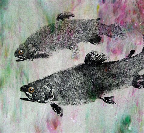 Amazon Two Trout Gyotaku Fish Art Print X Inch Picture