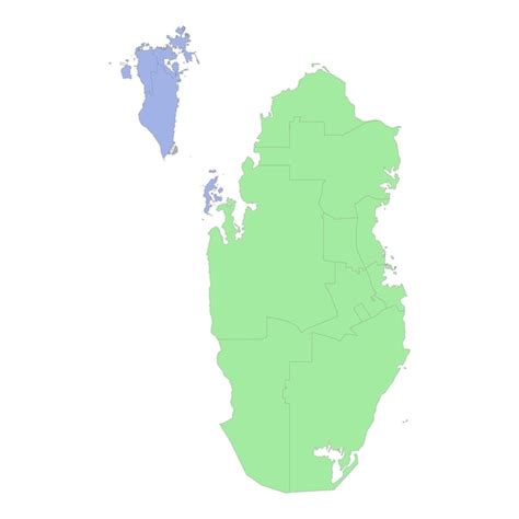 Mapa político de alta calidad de qatar y bahréin con fronteras de las