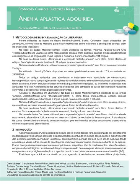 PDF Protocolo Clínico e Diretrizes Terapêuticas ANEMIA portalms