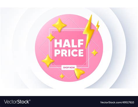 Half Price Tag Special Offer Sale Sign Royalty Free Vector