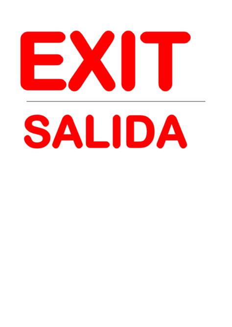 Exit Salida Sign Template Printable Pdf Download