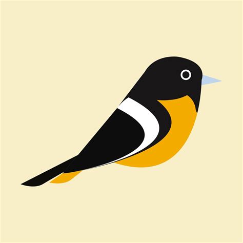 Baltimore Oriole Bird Flat Design Vector Illustration Bird Logo