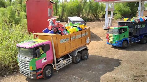 Mobil Truk Tronton Panjang Muat Mainan Tayo Loader Damkar Truk