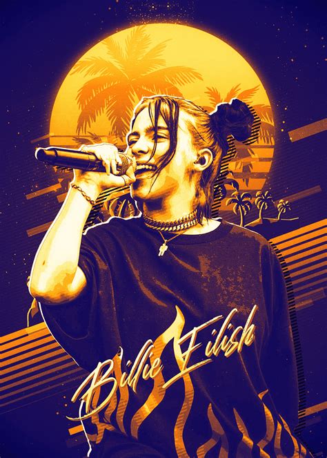 Billie Eilish Retro Poster Print By Oregame Studio Displate In