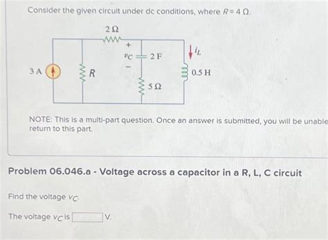 Solved Consider The Given Circuit Under Dc Conditions Where