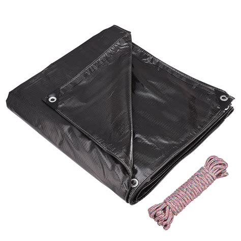 RUNOLIG Black Rain Tarpaulin Durable Heavy Duty Waterproof Tarps 60