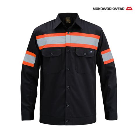Jual Mokoworkwear Baju Wearpack Safety Kombinasi Scotlite Hitam