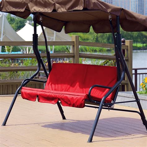 Fdit Swing Cushion,Outdoor Swing 3‑Seat Chair Waterproof Cushion Replacement for Patio Garden ...