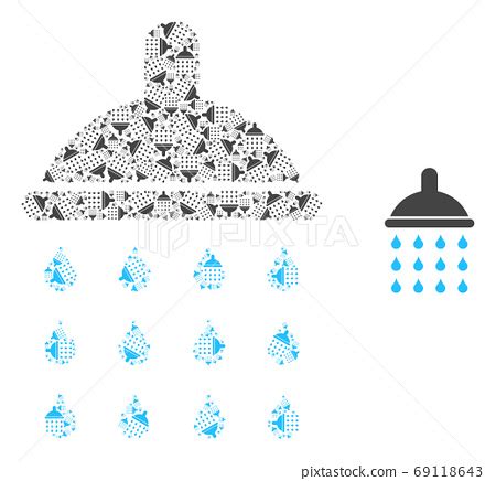 Shower Drops Recursion Composition Of Self Items Stock Illustration