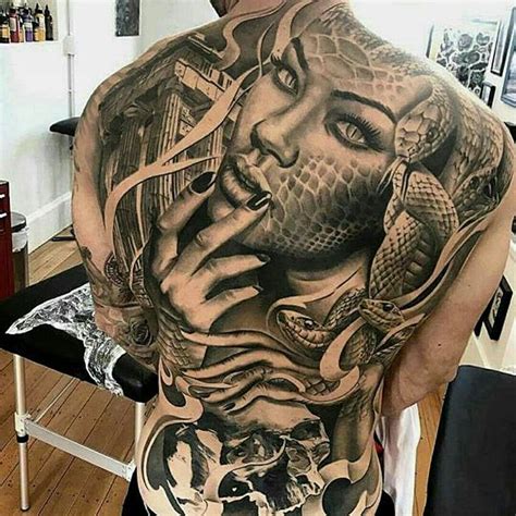 Pin By Valentine On INK Full Back Tattoos Girl Face Tattoo Medusa