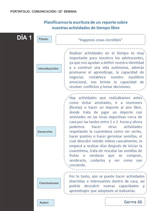 Semana Comunicaci N Secundaria Aprendo En Casa Tiempo Libre De