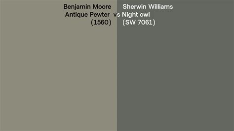 Benjamin Moore Antique Pewter Vs Sherwin Williams Night Owl Sw