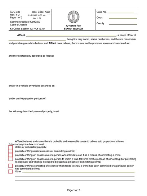 Affidavit For Search Warrant Forms Fill Out And Sign Printable Pdf Template Airslate Signnow