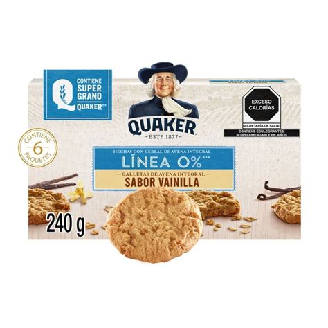 Galletas de avena Quaker Línea 0 vainilla 6 paquetes de 40 g c u Walmart