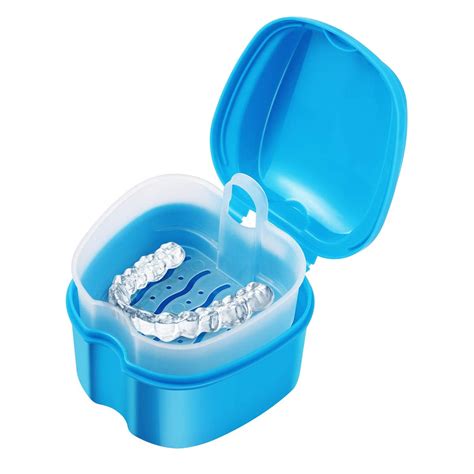 Denture Case, Denture Cup with Strainer, Denture Bath Box False Teeth ...