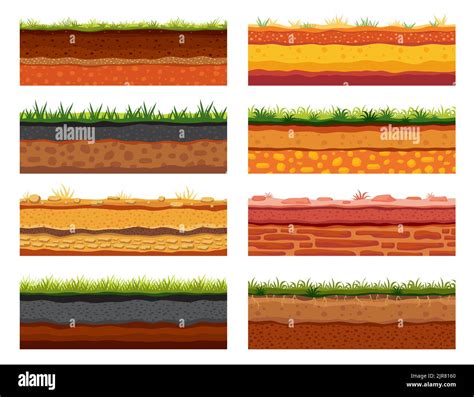 Soil Ground Layer Game Level Surface Cartoon Backgrounds Game Soil