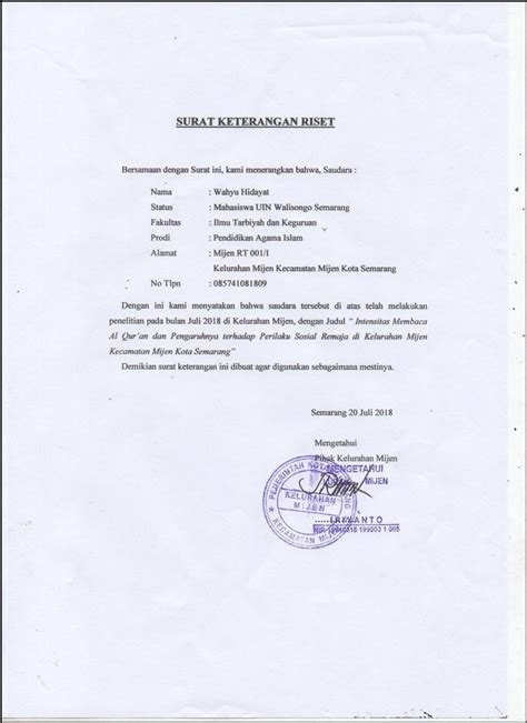 Contoh Surat Keterangan Mengaji Tpa Surat Keterangan Desain Contoh